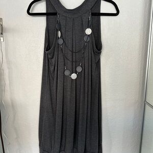 French Atmosphere Charcoal Gray Dress